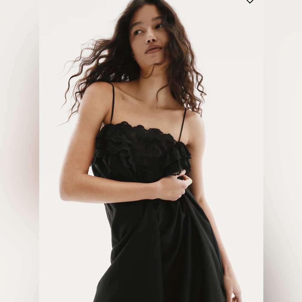 H&M Black Maxi Skirt/ Levincino dress with black lace, size M - Picture 2 of 13